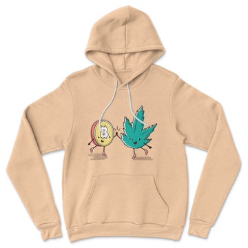 420 Bitcoin Hoodie in Heather Sand Dune color